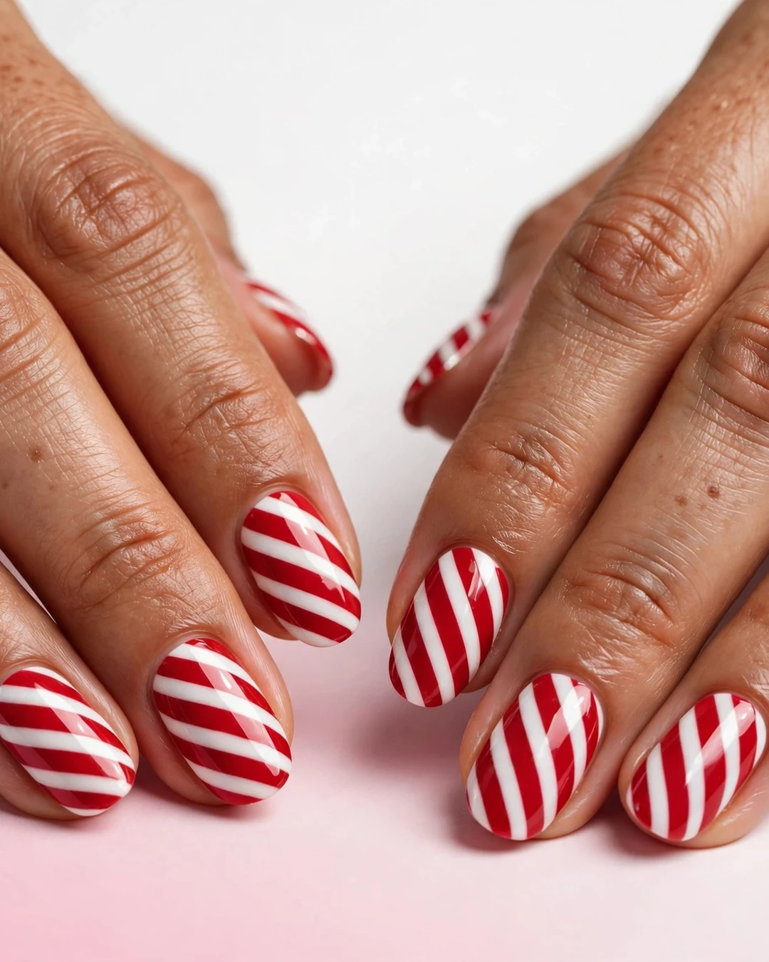 Candy Cane Stripe Christmas Nails