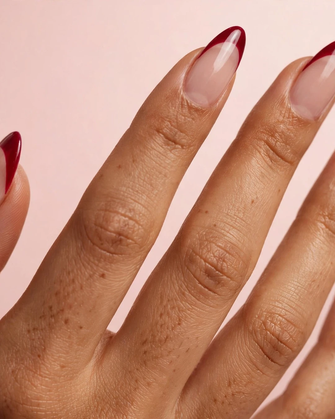 Cranberry French Tip Christmas Nails