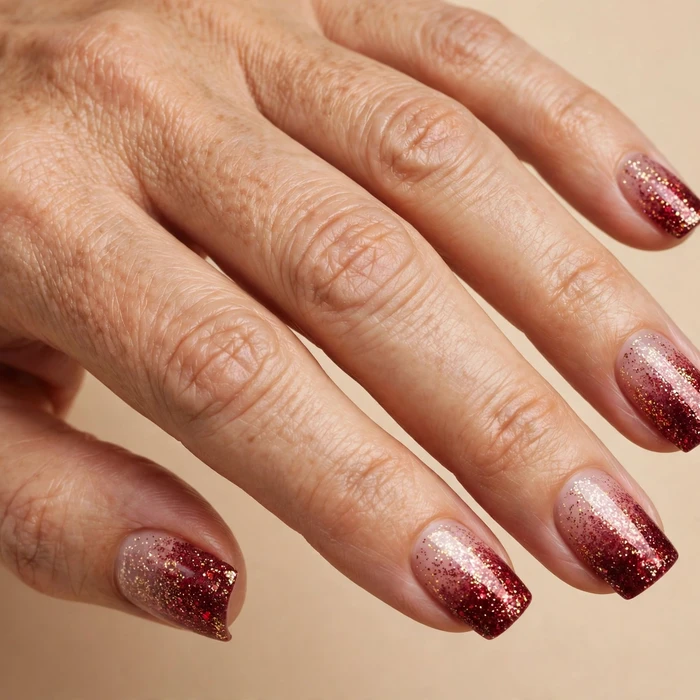 Cranberry Glitter Gradient