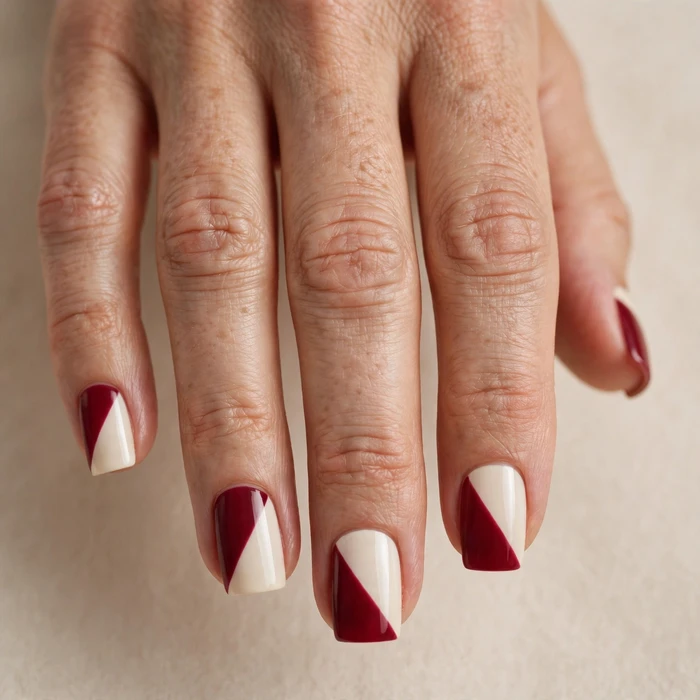 Cranberry and Ivory Color Block