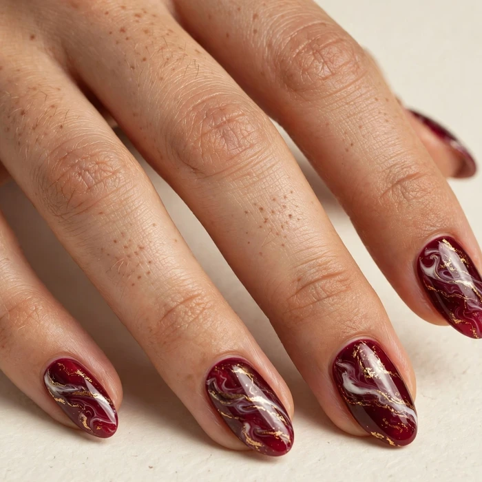 Cranberry Marble Effect