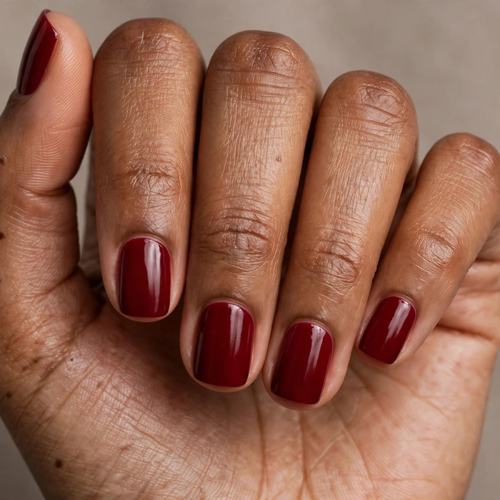 Cranberry Short Square Manicure