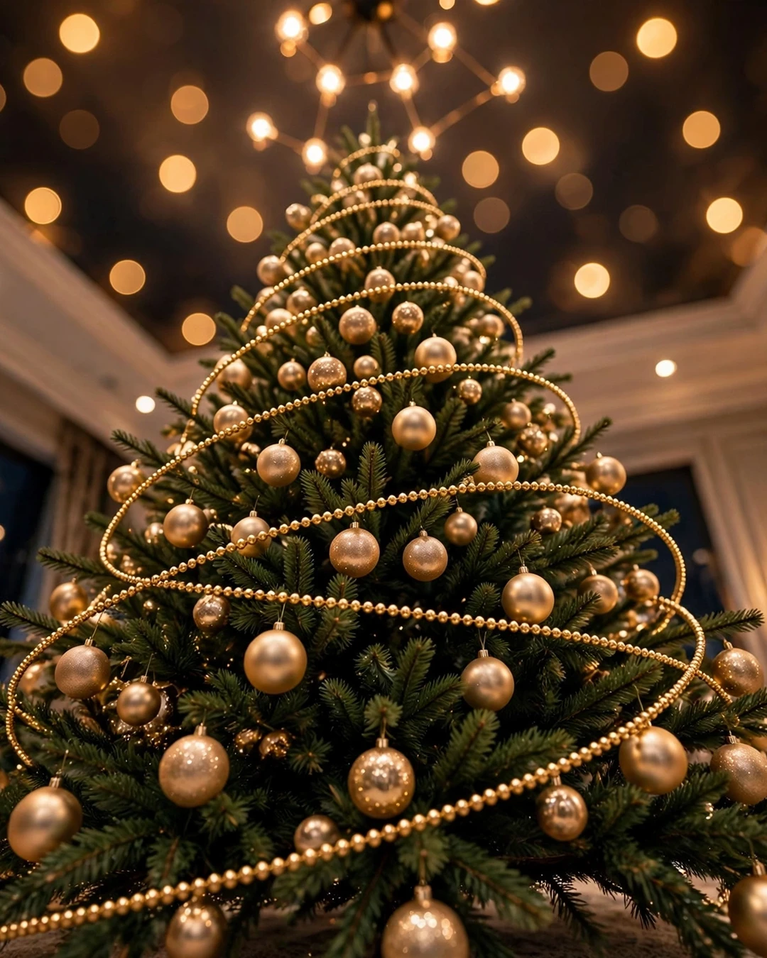 Gold-and-Champagne Glow Tree