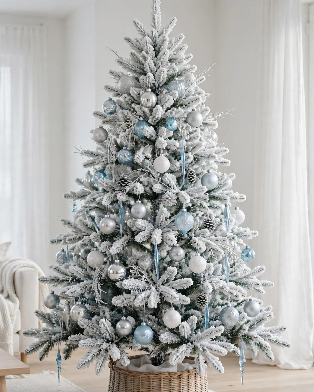 Flocked Snow Tree
