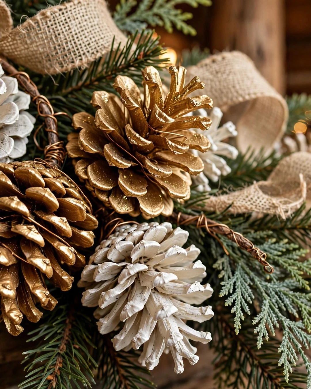 Rustic Pinecone-and-Burlap Tree