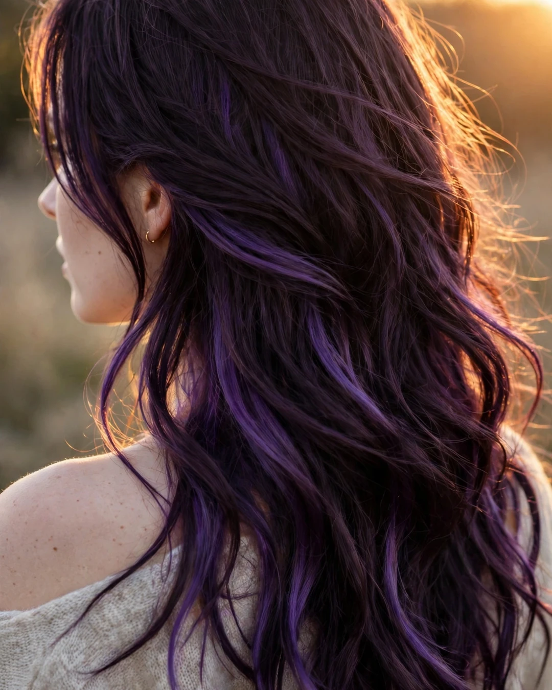 Violet-Kissed Dark Plum