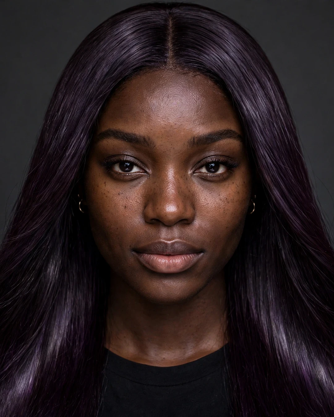 Sleek Straight Dark Plum