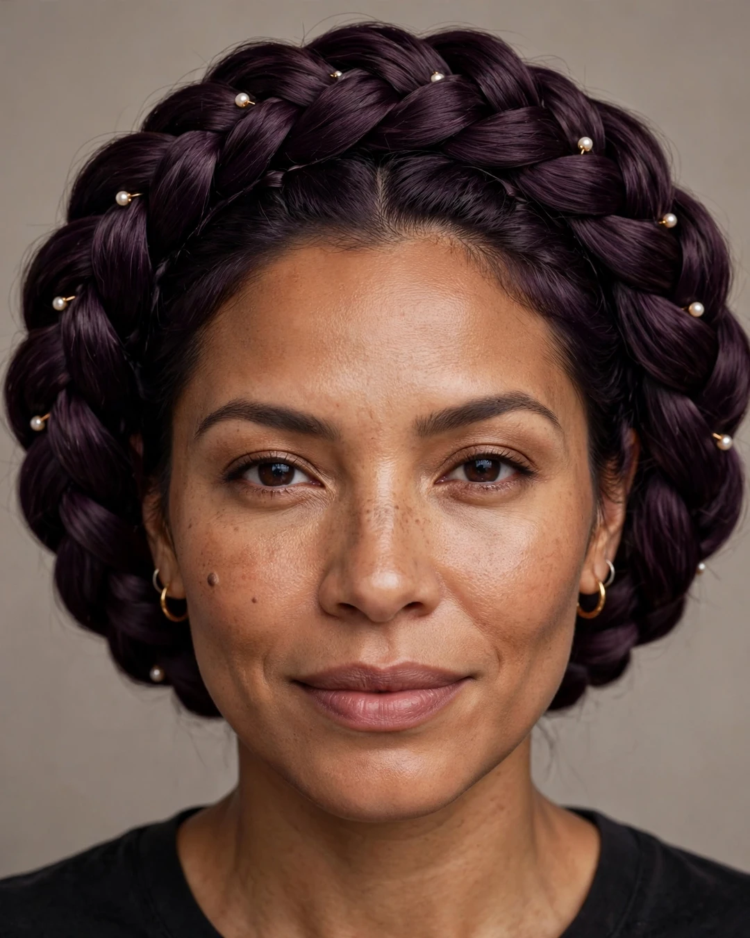 Dark Plum Crown Braid