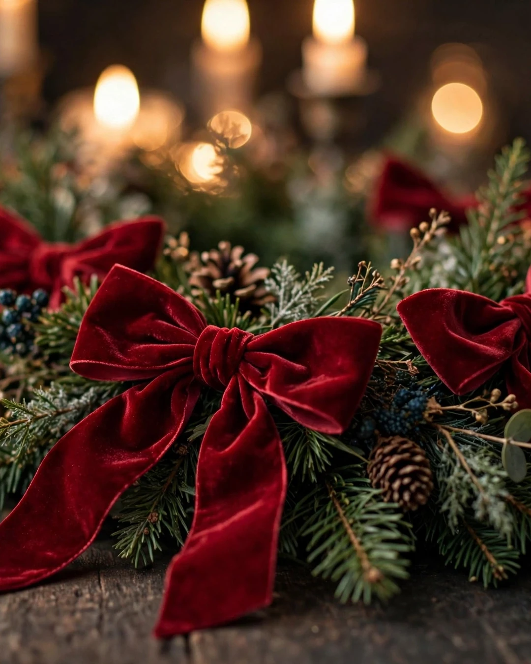 Velvet Bow Garland