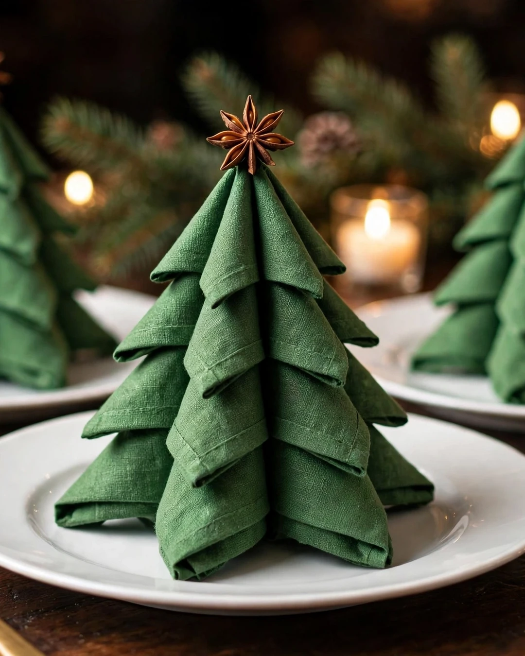 Napkin-Fold Christmas Trees