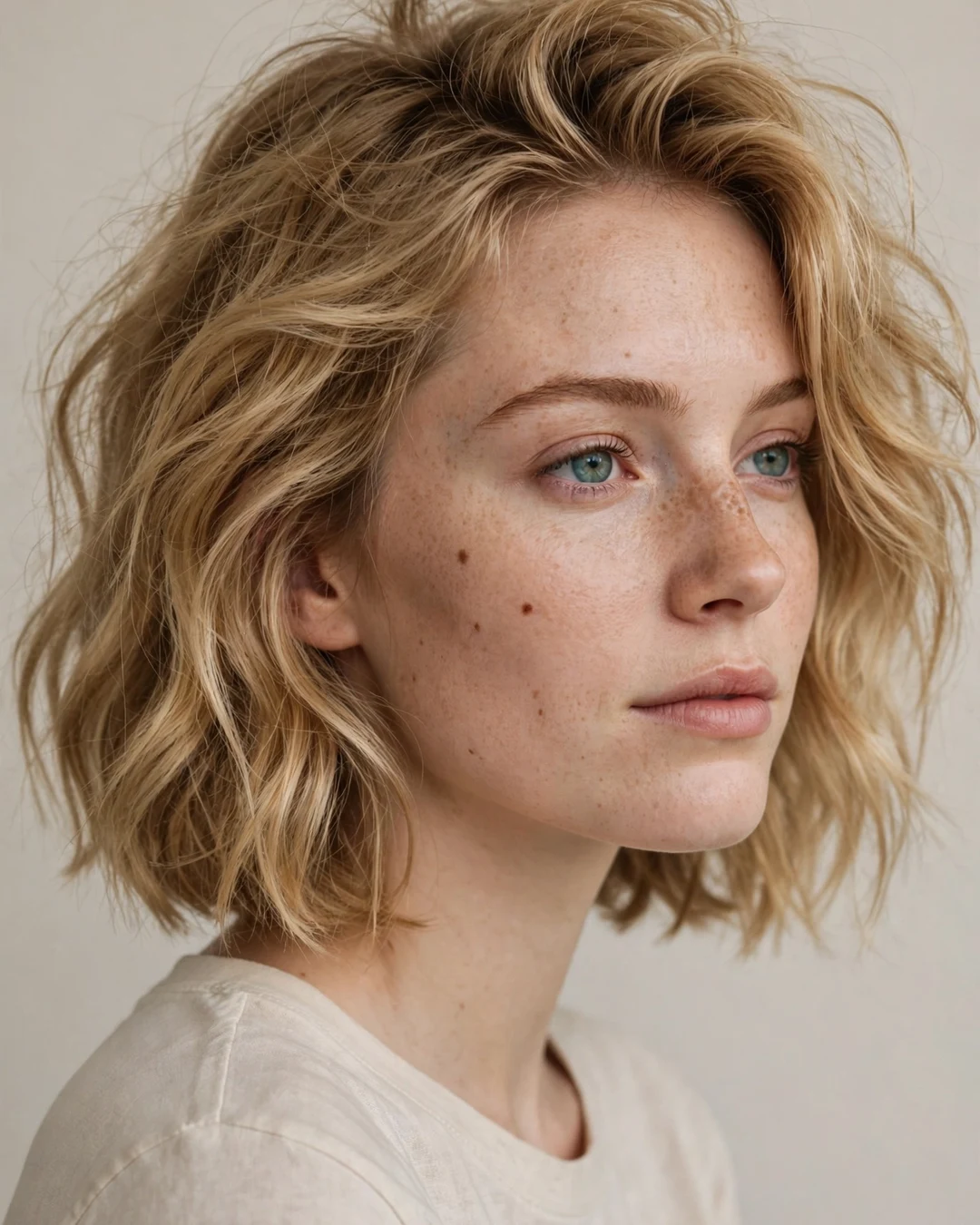 Tousled Honey-Blonde Bob
