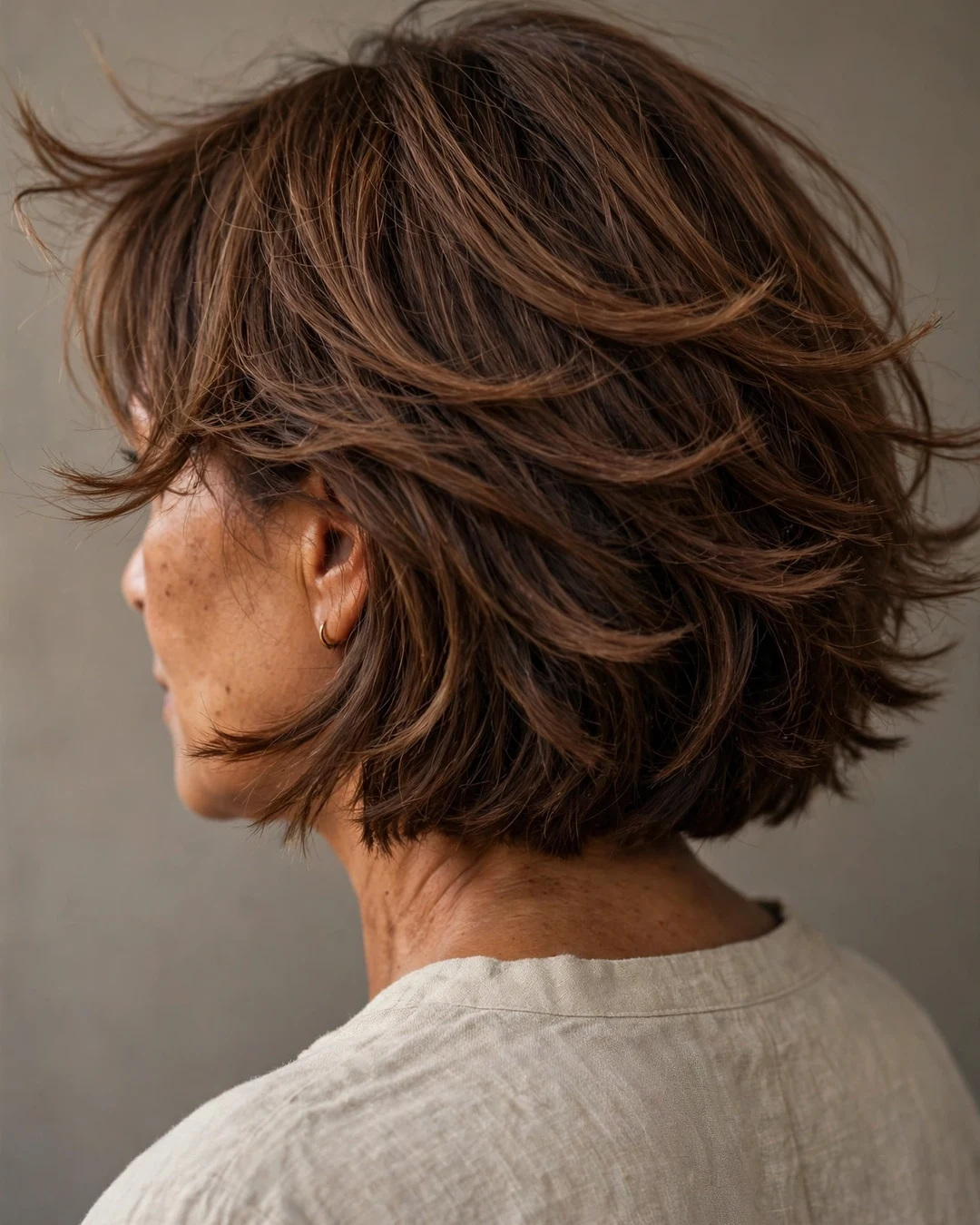 Layered Chestnut Bob