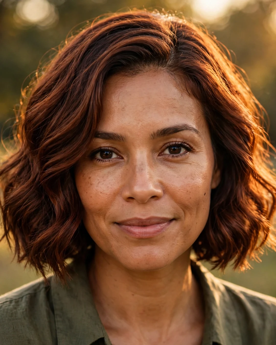 Wavy Auburn Bob