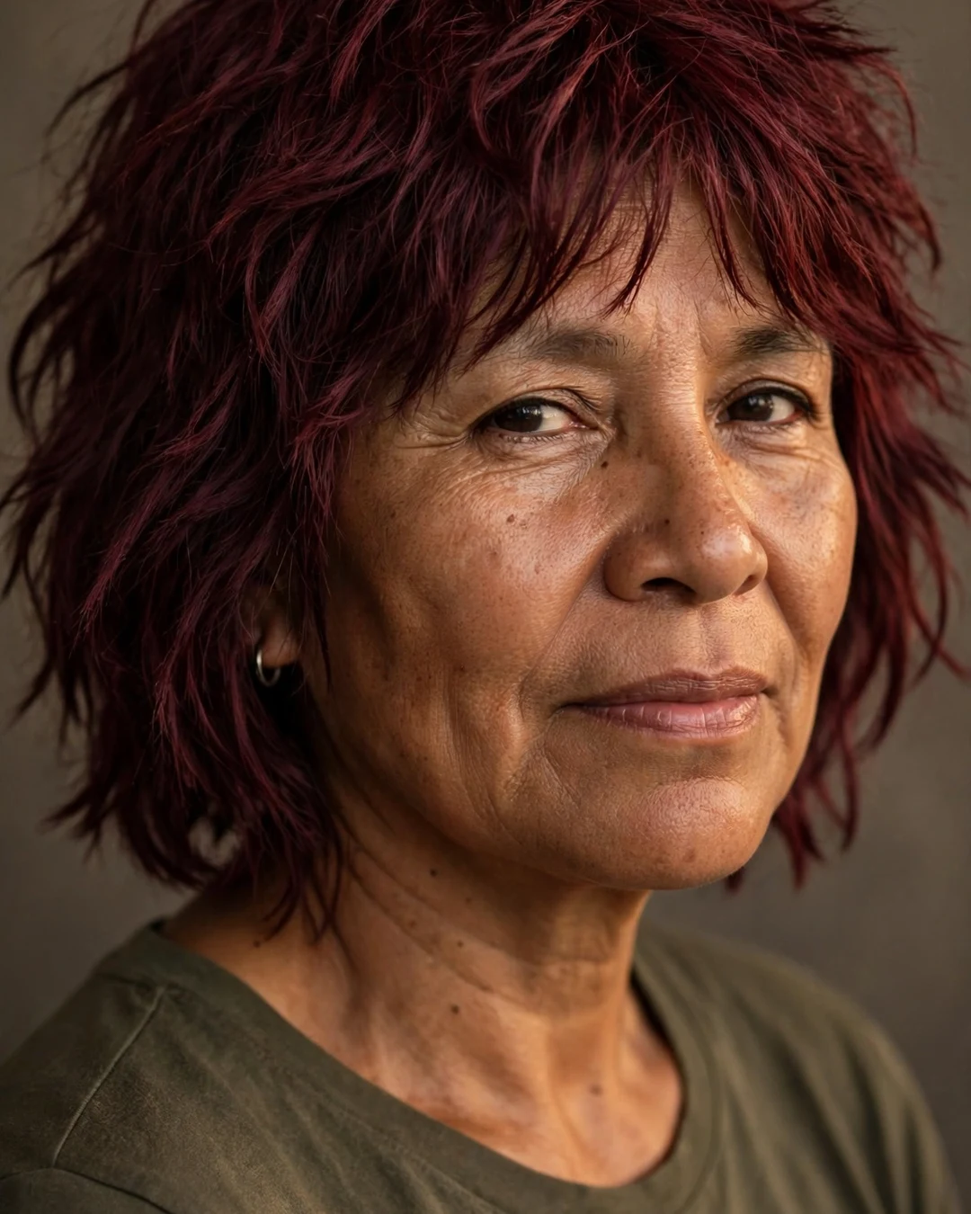 Shaggy Burgundy Bob