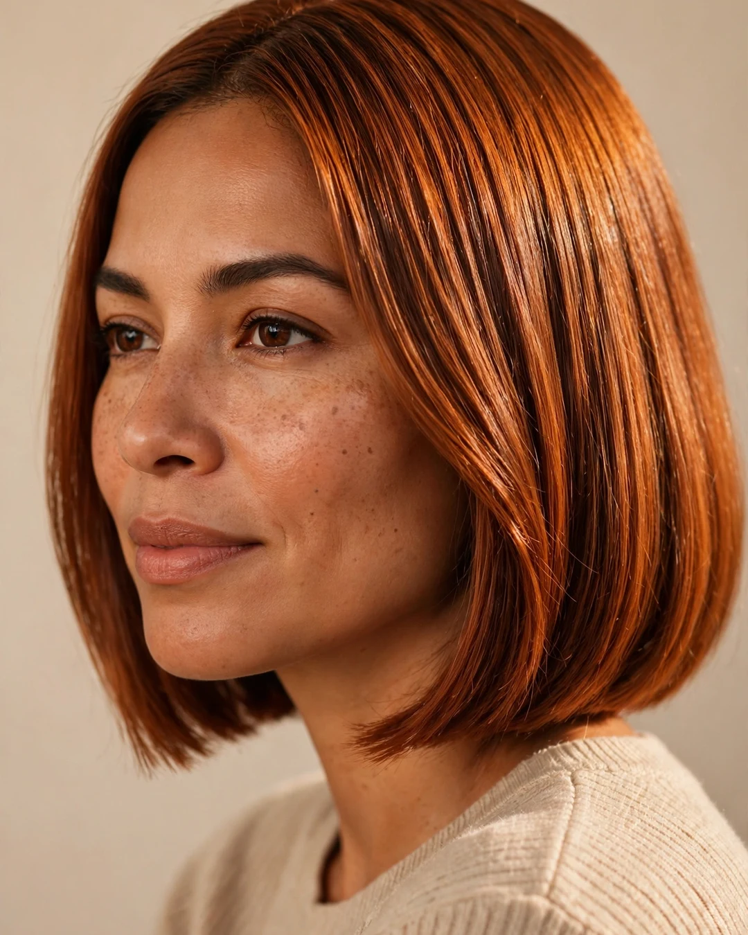Sleek Pumpkin-Spice Fall Bob