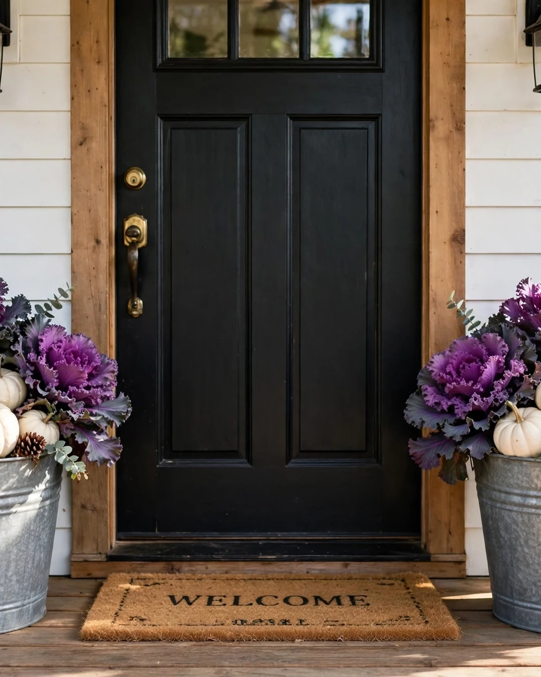 Plant Ornamental Kale in Galvanized Buckets