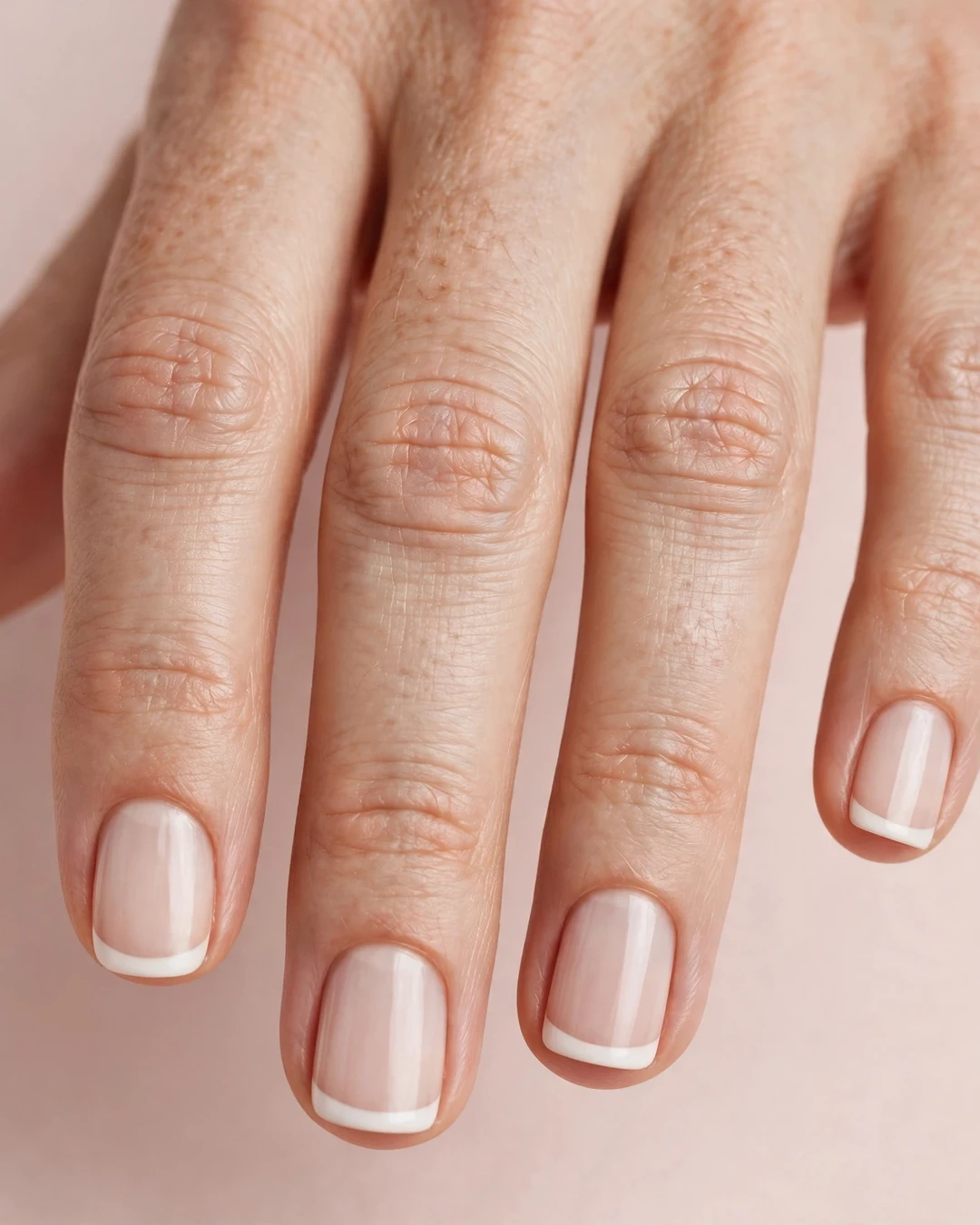 Classic White Tips on a Toasty Nude Base
