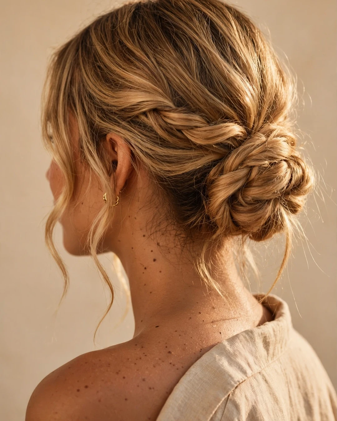 Braided Honey Blonde Updo