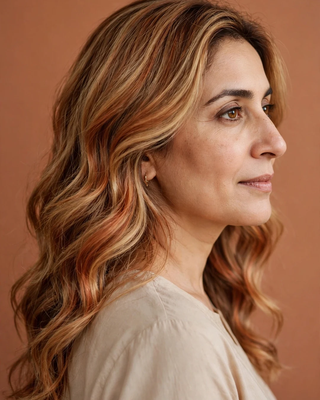 Copper-Kissed Honey Balayage