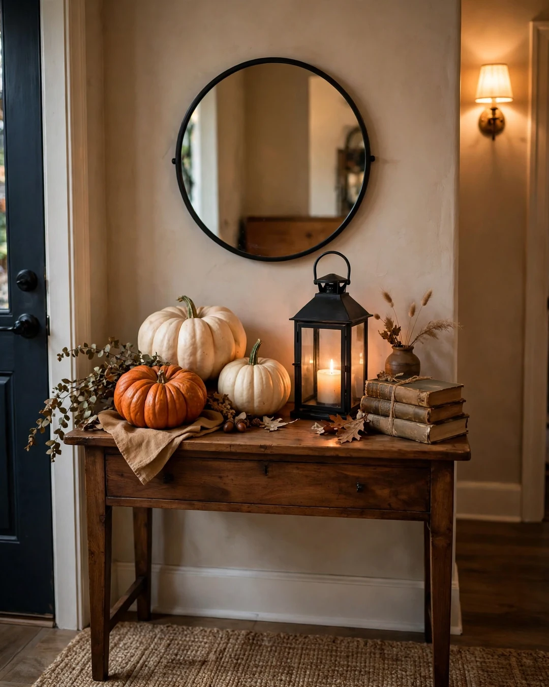 Heirloom Pumpkins on the Entryway Console