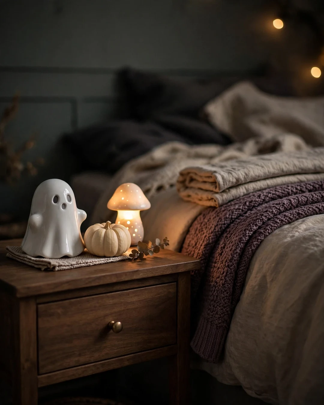 Ceramic Ghost Nightlights in the Bedroom