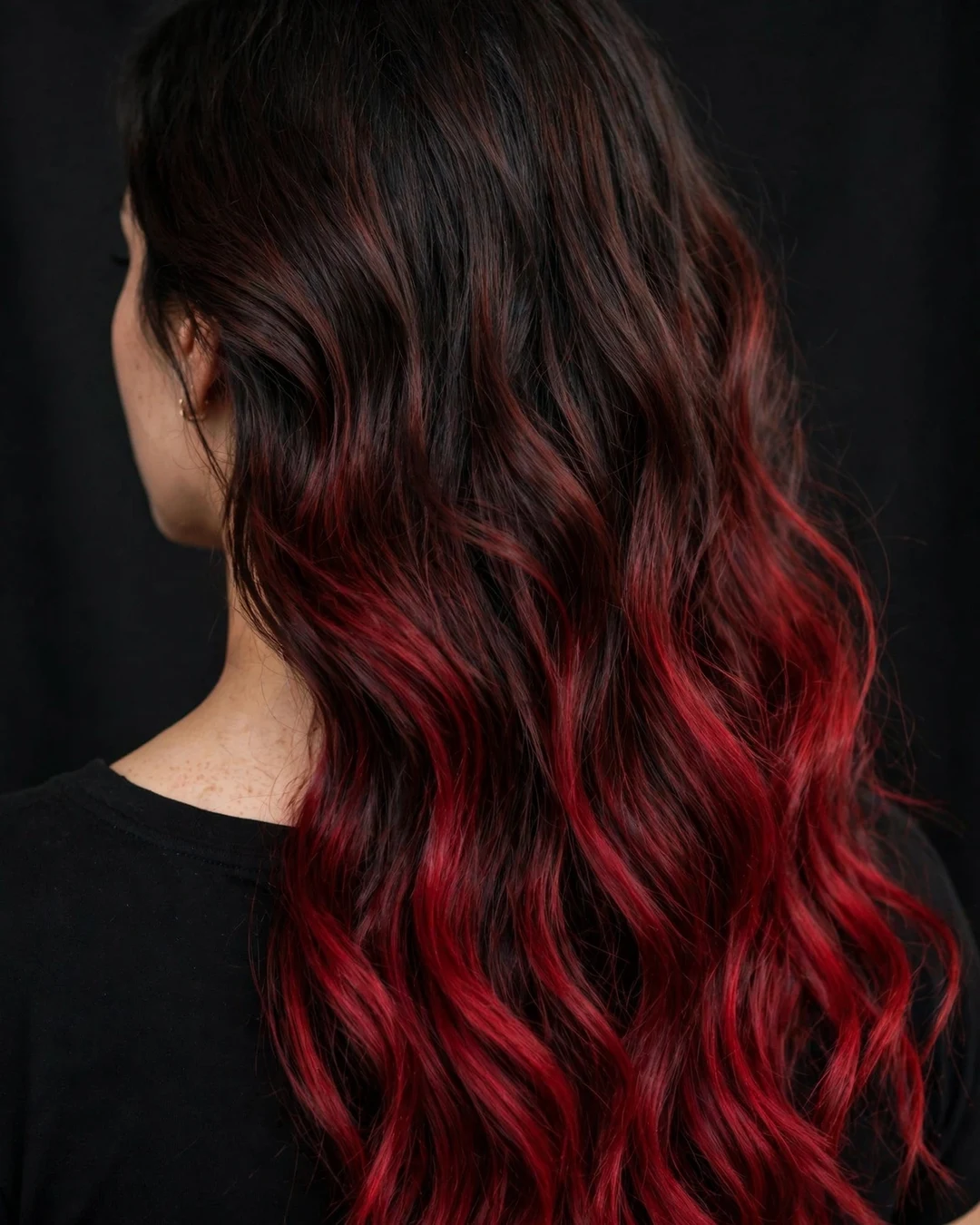 Vampire Red Ombre Waves