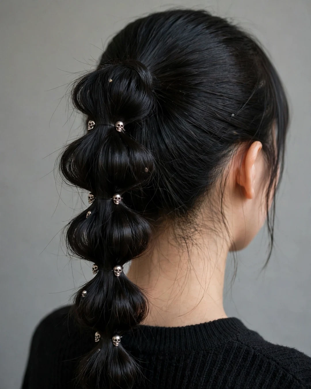 Skeleton Bubble Ponytail With Accessories