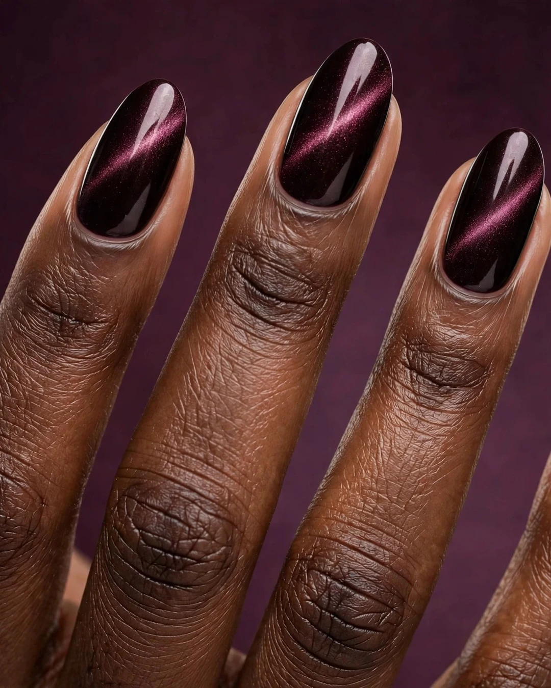 Black Cherry Cat-Eye Nails
