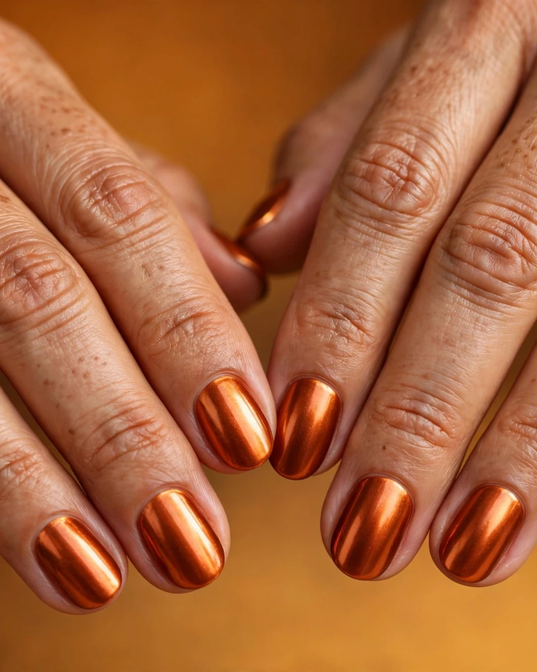 Pumpkin Chrome Nails