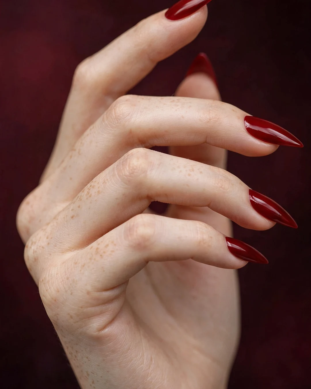 Vampire Red Stiletto Nails