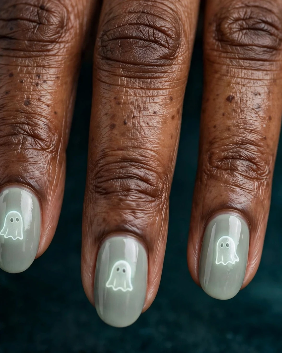 Glow-in-the-Dark Ghost Nails