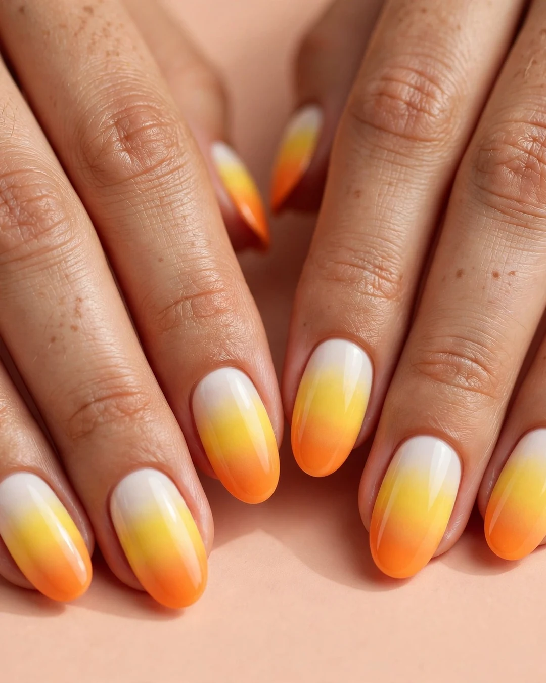 Candy Corn Ombre Nails