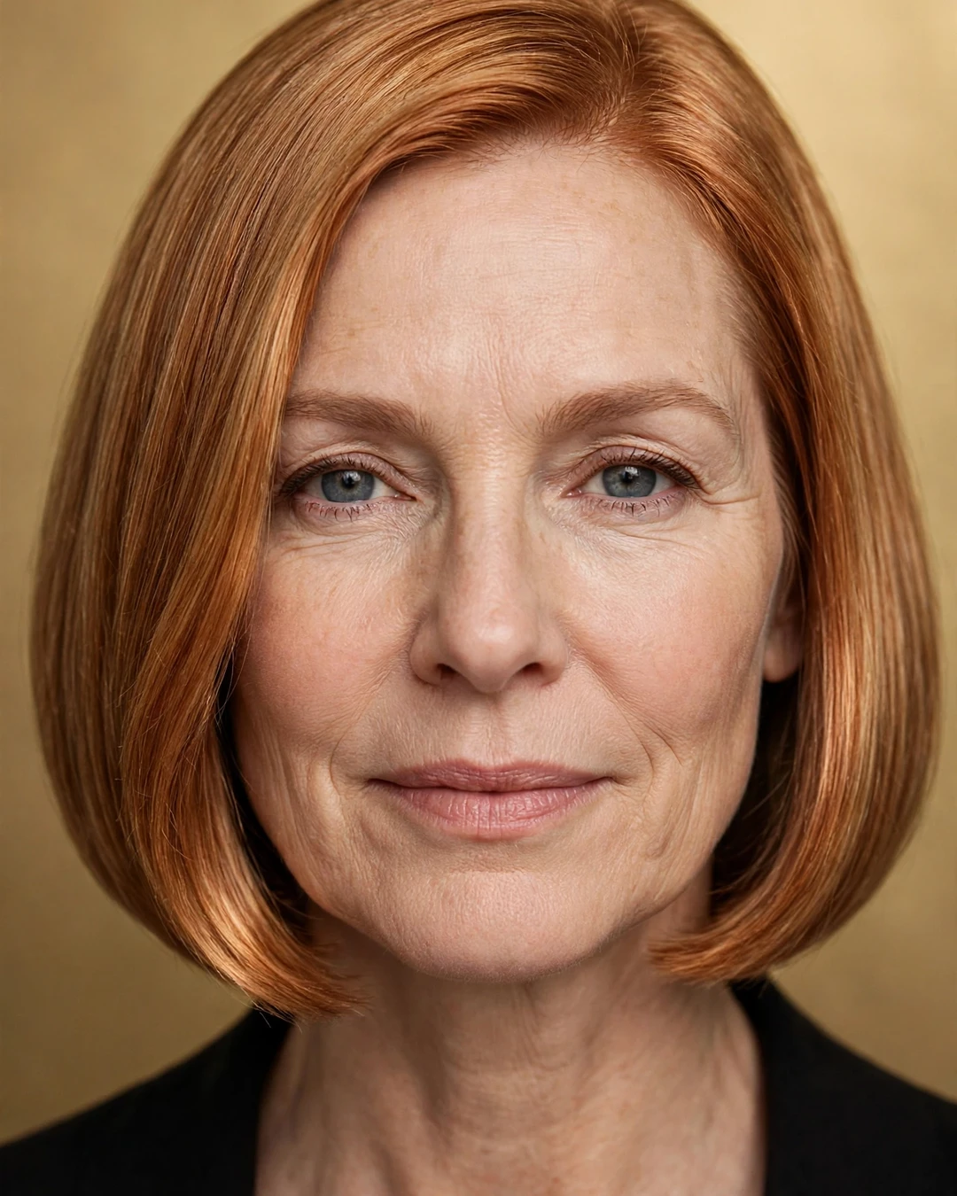 Golden Copper on a Sleek Bob