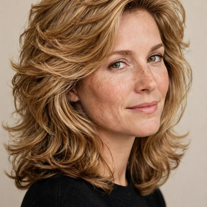 Honey Blonde Layered Cut