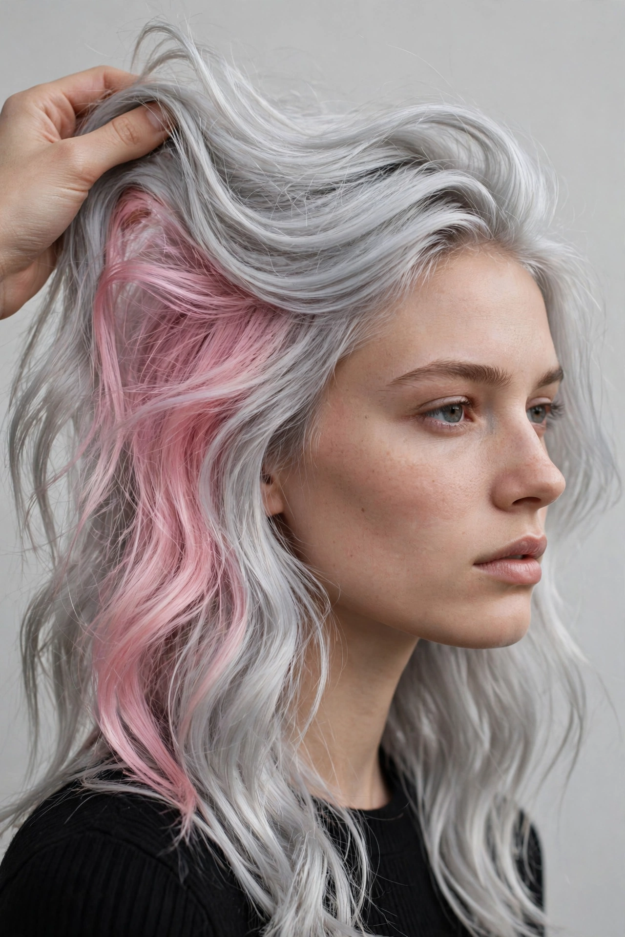 Pink Peekaboo Underlayer Beneath Silver