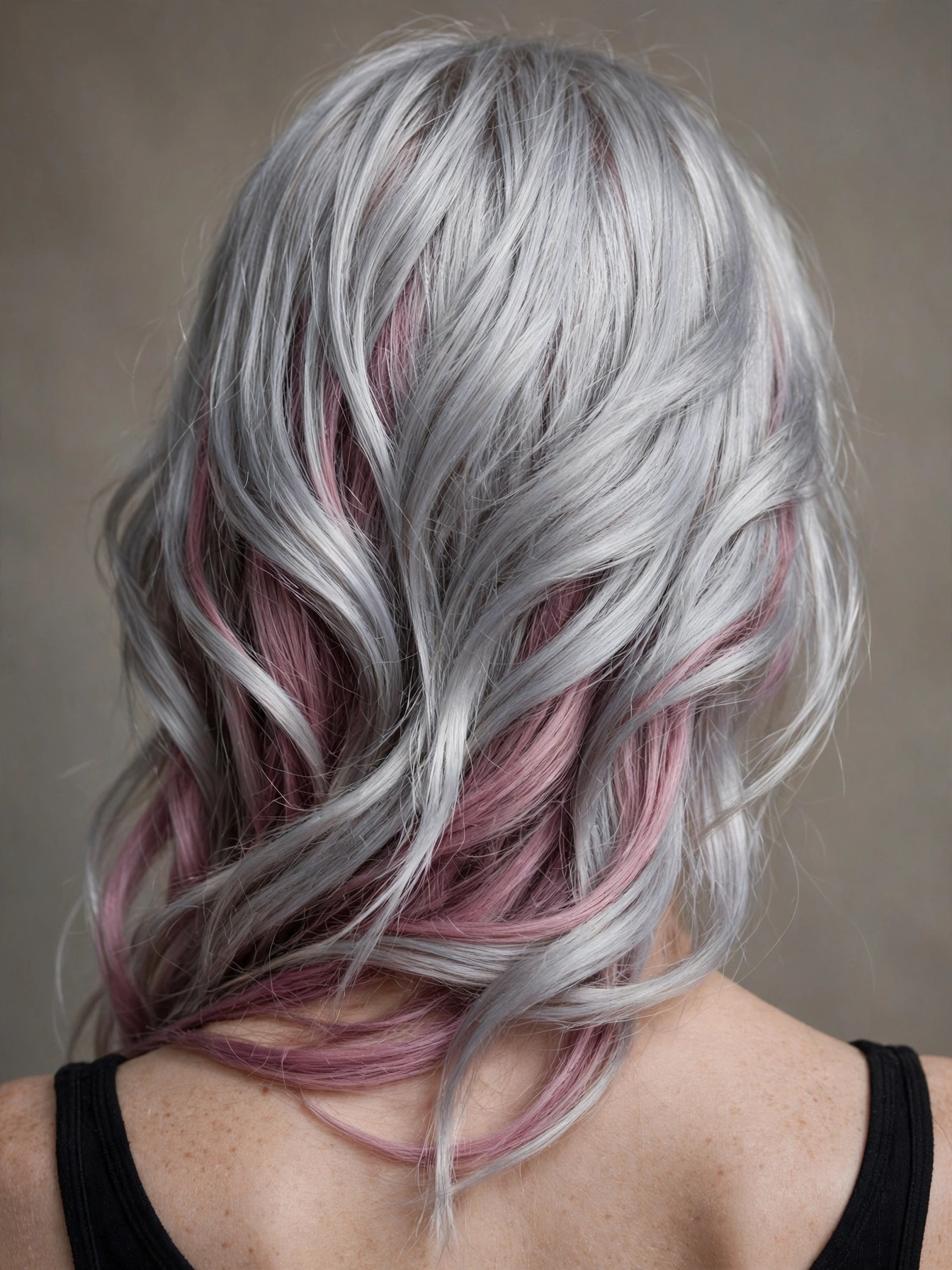 Mauve-Pink Lowlights in Metallic Silver