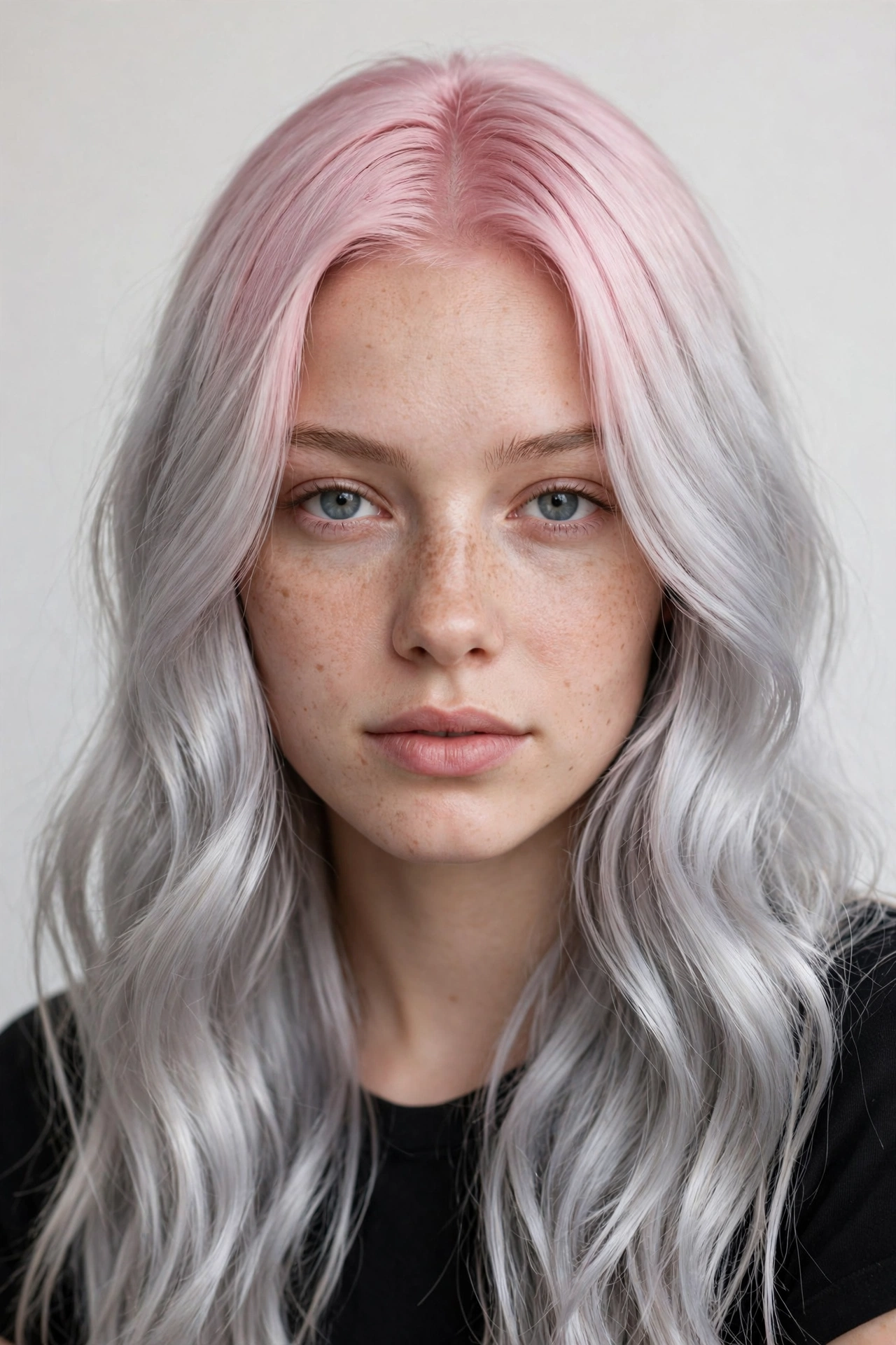 Pastel Pink Shadow Roots Under Silver Lengths