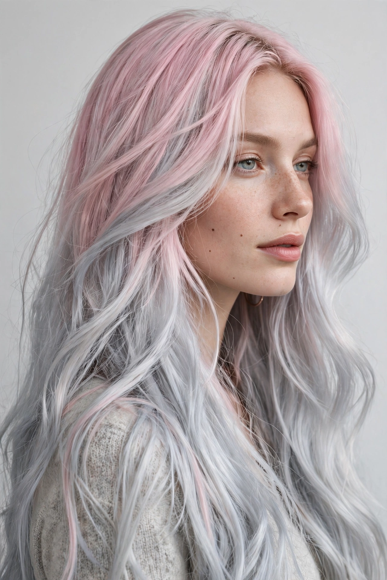 Silver and pink hair ideas