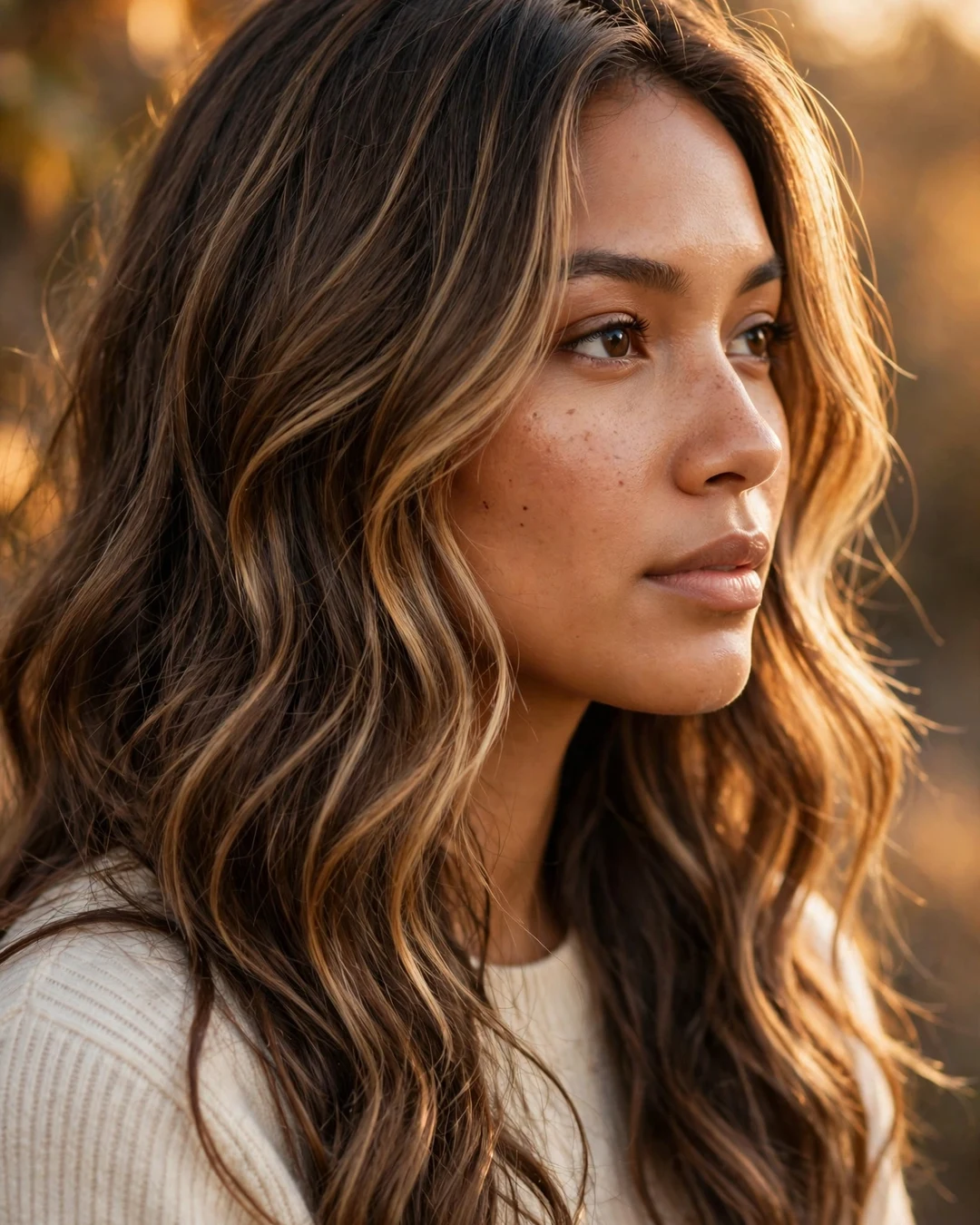 Mocha with Face-Framing Highlights