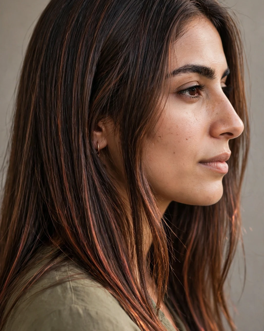 Mocha Mousse with Copper Lowlights
