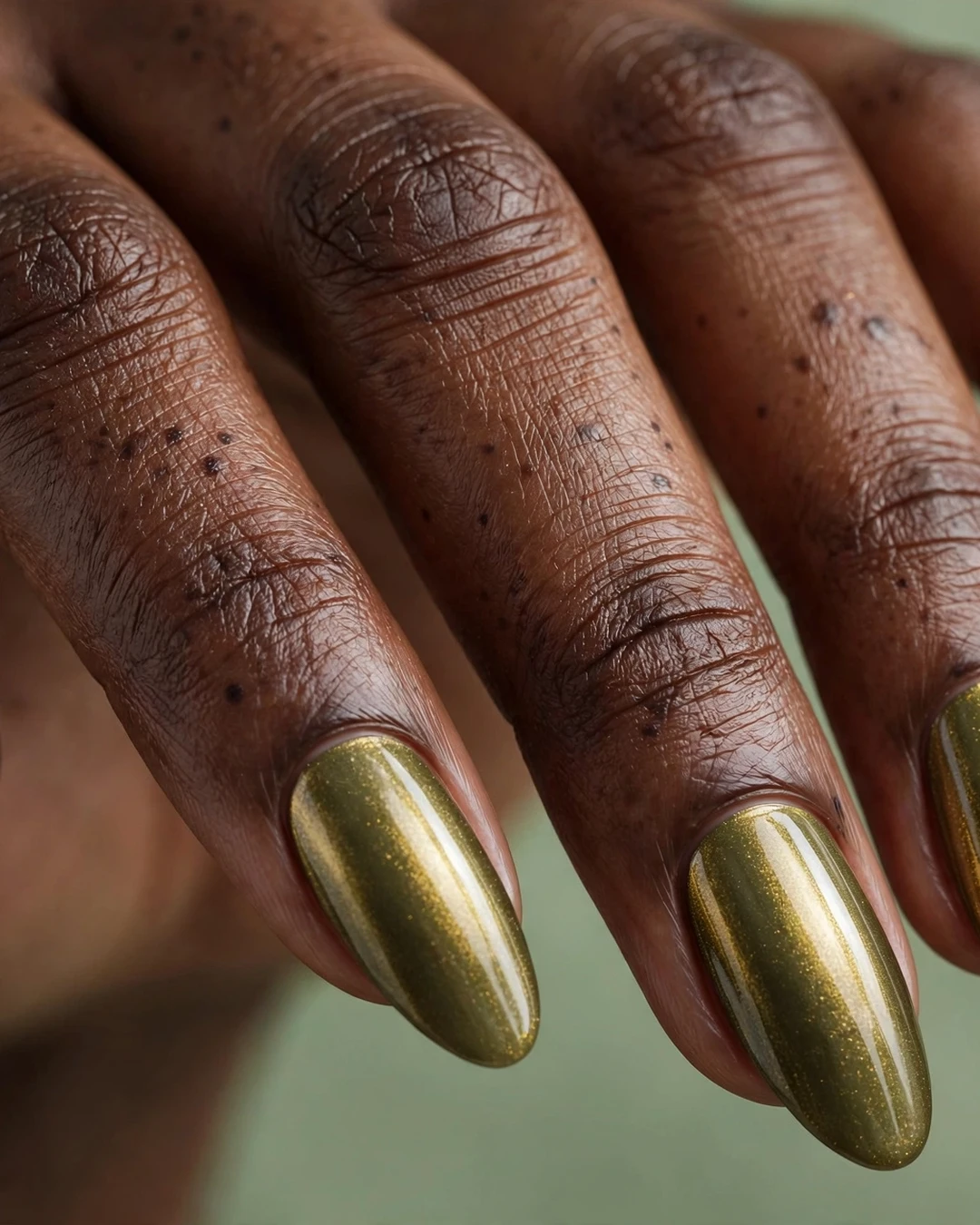 22 Olive Chrome Nail Ideas for an Earthy Fall Manicure