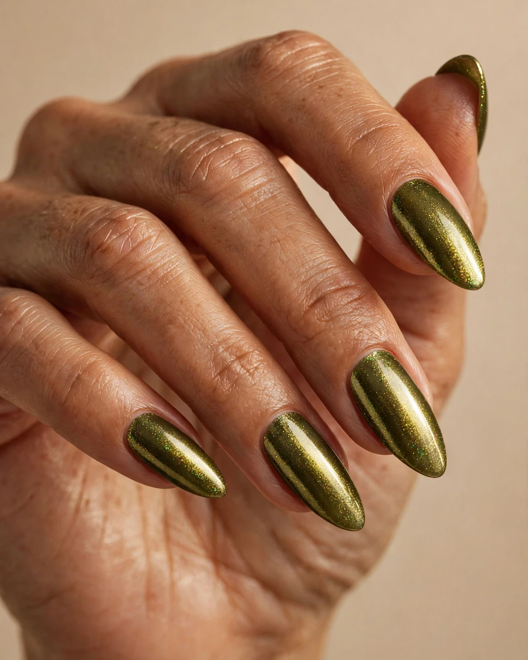 Olive Oil Chrome with Gold Shimmer