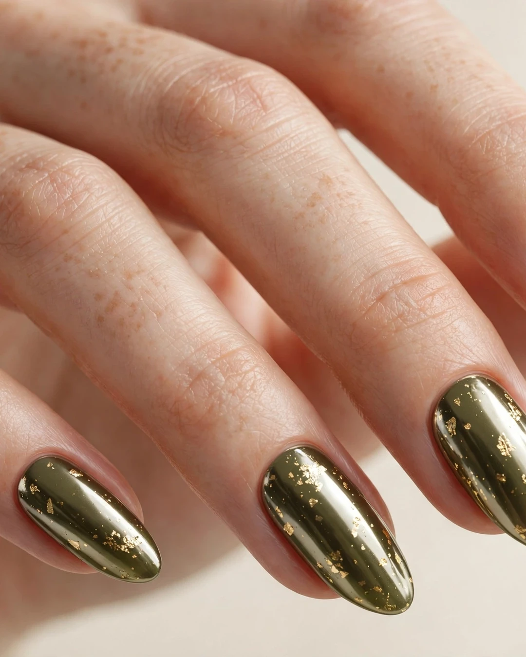 Gold Foil on Olive Chrome