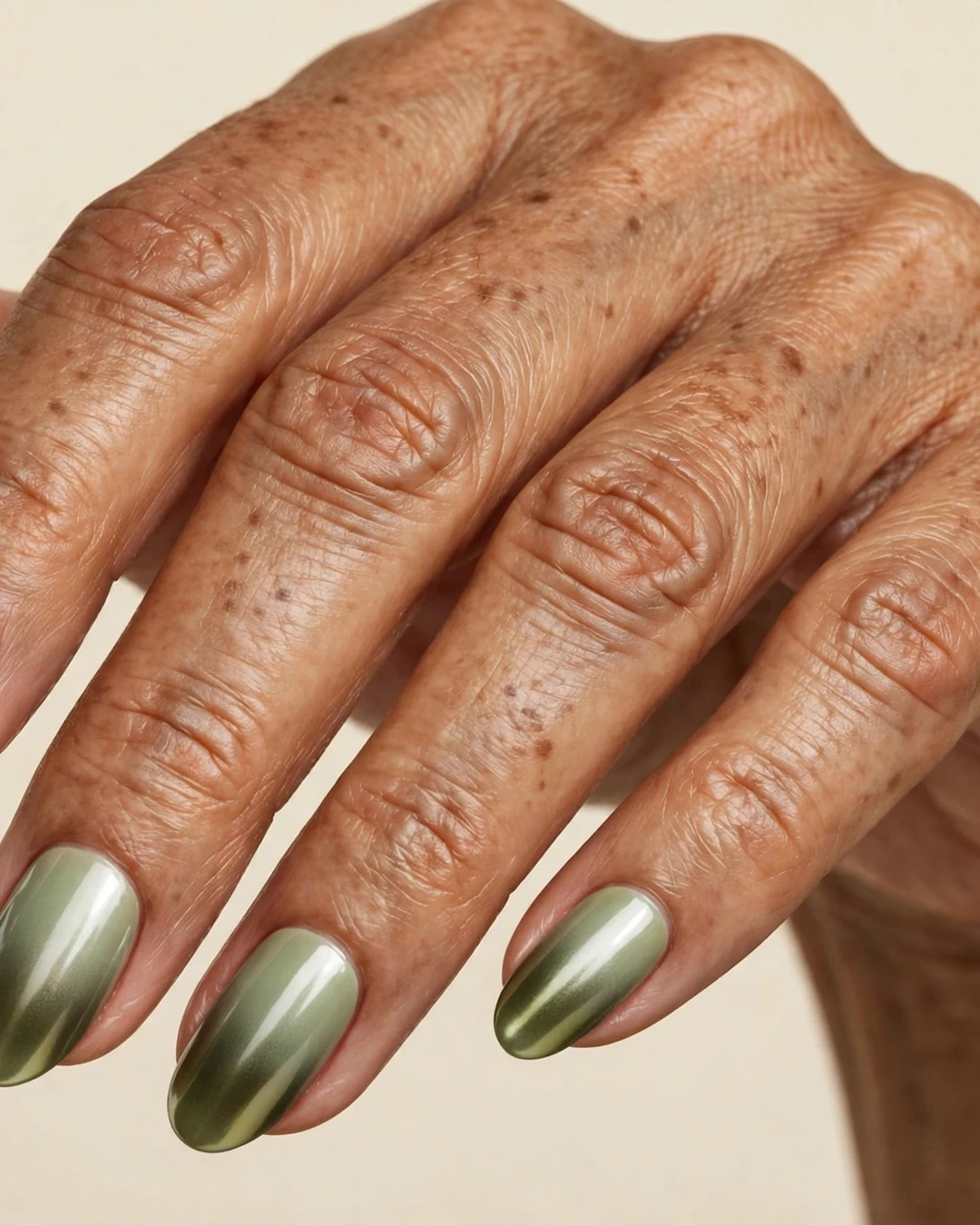 Sage-to-Olive Chrome Gradient