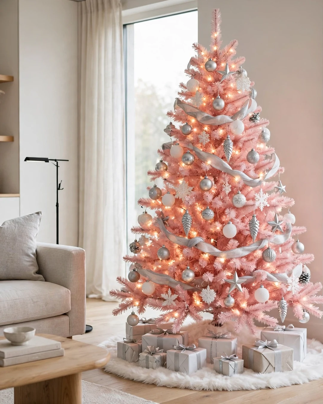 Blush Pink Tinsel Tree
