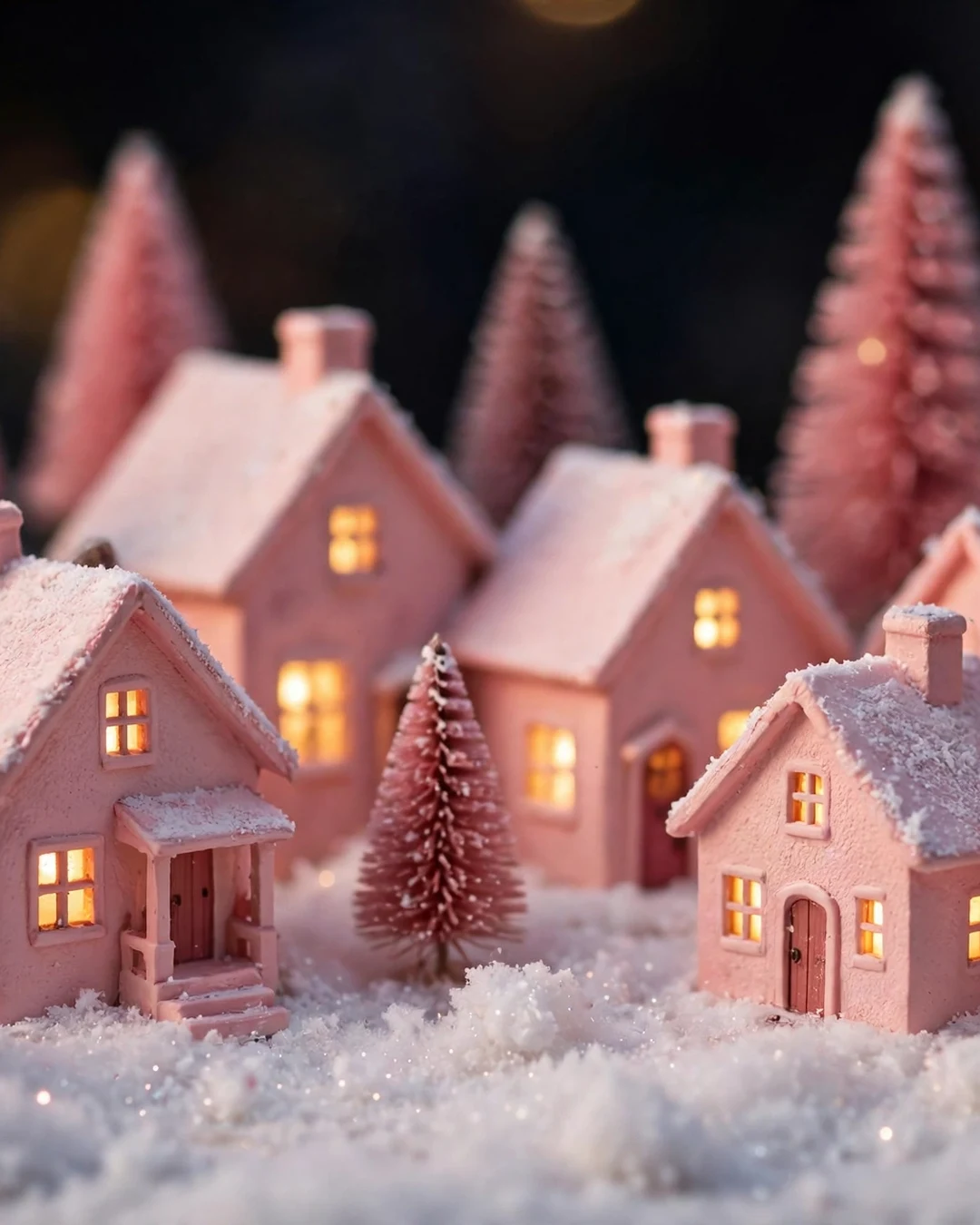 Pink Christmas Village