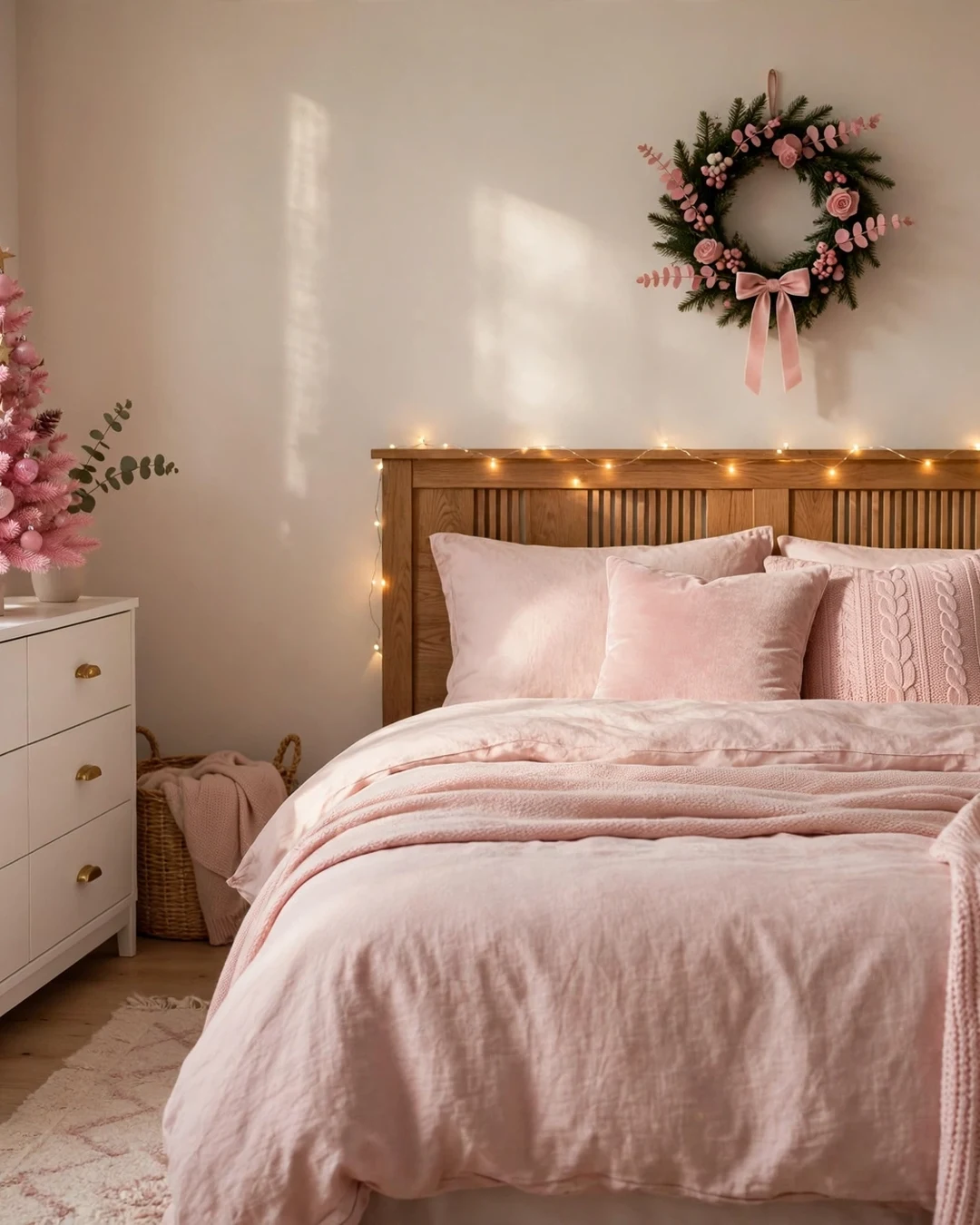 Pink Bedroom Holiday Touches