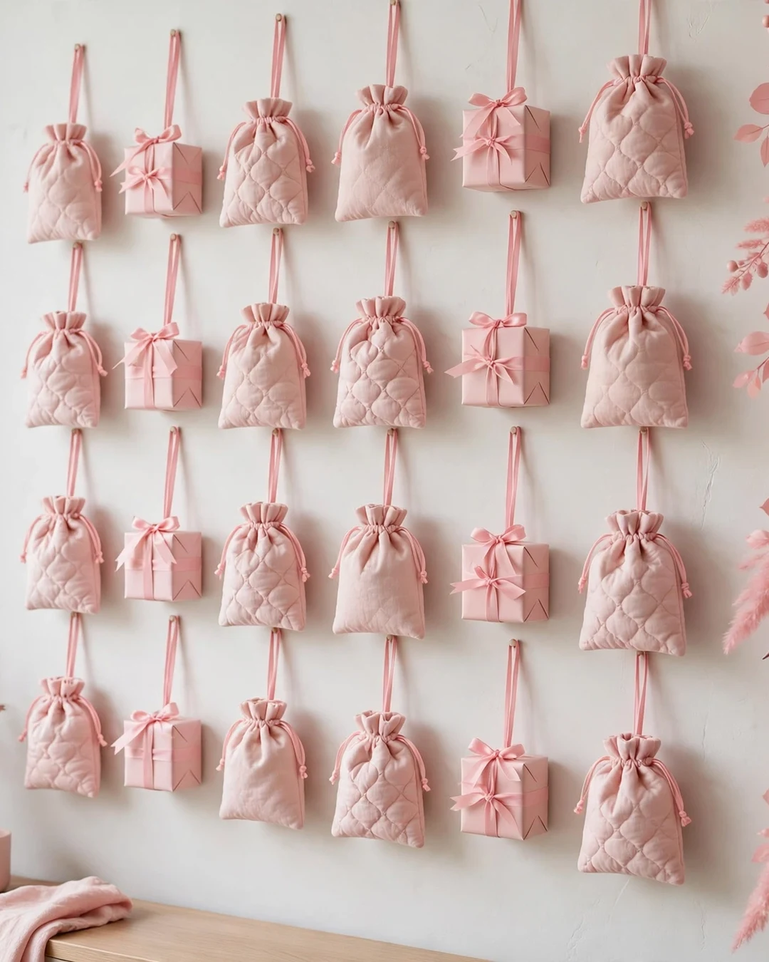 Pink Advent Calendar Wall