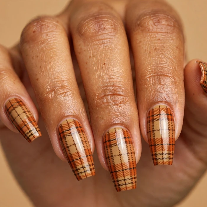 Burnt Orange and Camel Tartan