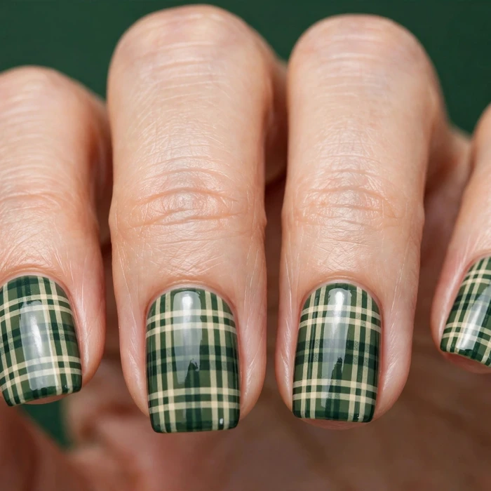Forest Green and Cream Plaid